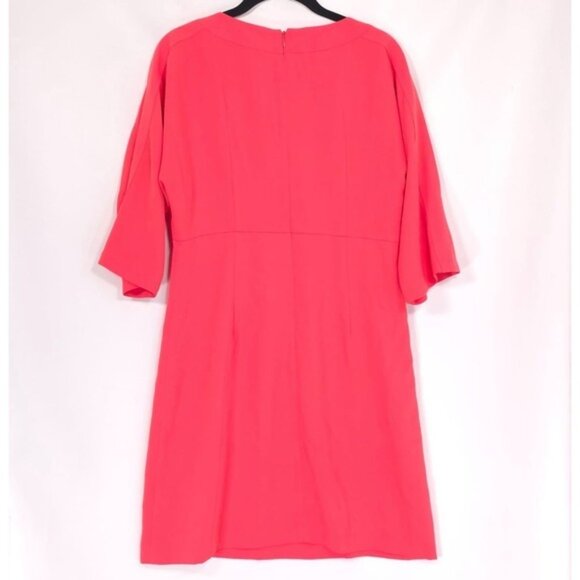 Trina Turk Women's Size 8 Coral Lily Fluid Drape Cold Shoulder Shift Mini Dress - Picture 3 of 10